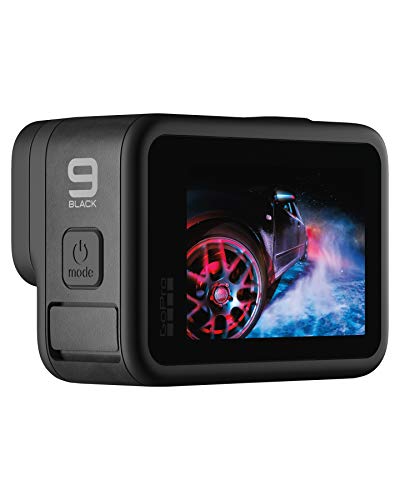 GoPro HERO9 Black - Cámara de acción sumergible con pantalla LCD delantera y pantalla táctil trasera, vídeo 5K Ultra HD, fotos de 20 MP, transmisión en directo en 1080p, sin tarjeta