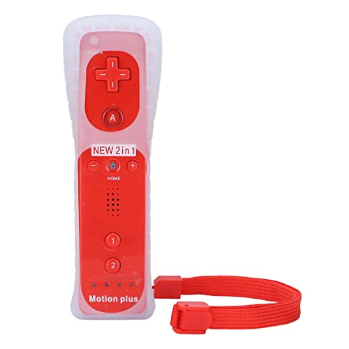 Goshyda Controlador De Juego con Funda Protectora, Función De Sonido De Vibración Mango De Juego Accesorios De Consola De Juegos con Motion Plus, para Wii Y para Wii U(Rojo)