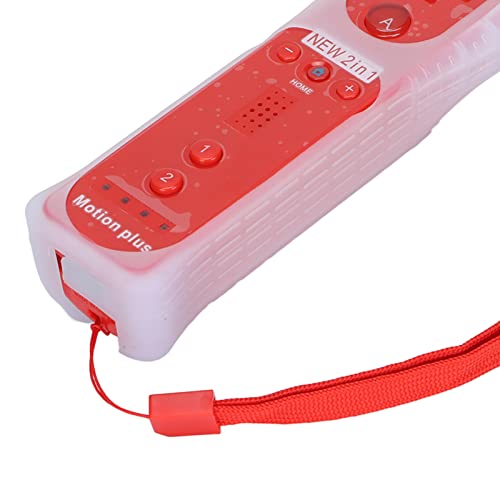 Goshyda Controlador De Juego con Funda Protectora, Función De Sonido De Vibración Mango De Juego Accesorios De Consola De Juegos con Motion Plus, para Wii Y para Wii U(Rojo)