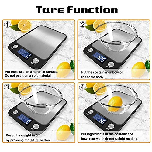 GPISEN Báscula Digitales de Precisión,15kg 8.9 * 6.5 Inch Balanzas de Portátiles,Báscula de Joyería,con Pantalla LCD y 7 Unidades,Plataforma de Acero Inoxidable, Tara, para Cocinar, Café -15kg x 1g