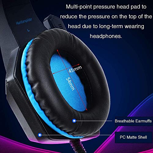 GPWDSN Auriculares Auriculares universales para Juegos Ordenador con Cable Iluminado RGB para Auriculares PS4 para LOL PUBG (Rojo)