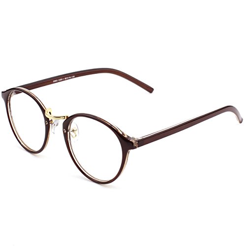 GQUEEN Vintage inspirado Horned Rim Puente Metálico claro Len gafas PS5