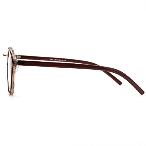 GQUEEN Vintage inspirado Horned Rim Puente Metálico claro Len gafas PS5