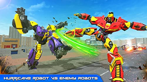 Grand Hurricane Tornado Transform Superhero Robot Simulator: City Rescue Games 2021