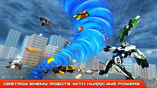 Grand Hurricane Tornado Transform Superhero Robot Simulator: City Rescue Games 2021