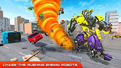 Grand Hurricane Tornado Transform Superhero Robot Simulator: City Rescue Games 2021