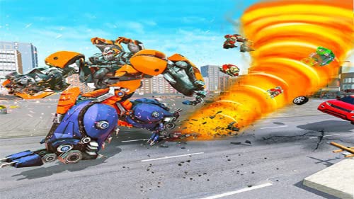 Grand Hurricane Tornado Transform Superhero Robot Simulator: City Rescue Games 2021