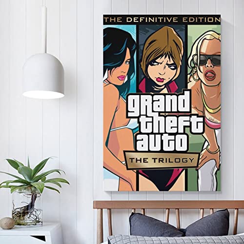 Grand Theft Auto The Trilogy The Definitive Edition - Póster de lienzo para decoración de dormitorio familiar (40 x 60 cm)