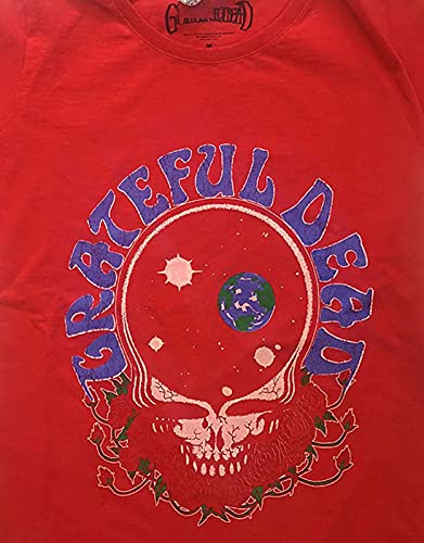 Grateful Dead Camiseta Space Your Face Logo Oficial Mujer Skinny Fit Rojo, rosso, S