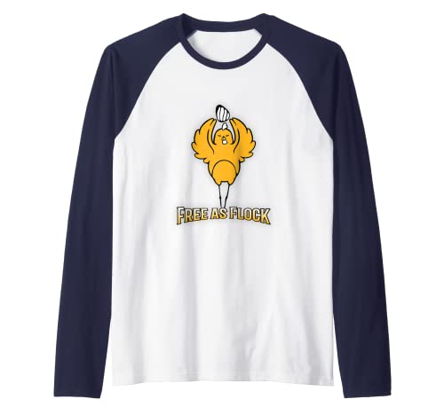 Gratis como rebañado: divertido juego de palabras de granja grupo de aves de pollo Camiseta Manga Raglan