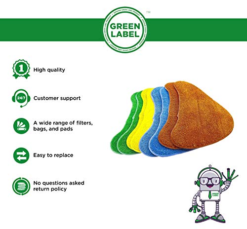 Green Label Kit de 8 Almohadillas para los Limpiadores a Vapor Vax Total Home. Reemplaza a 1-1-132528-00, 1113252800