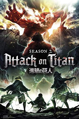 Grupo Erik Editores Poster con diseño Attack On Titan Season 2 Key Art, Papel, Varios, 61 x 91.5 x 0.02 cm