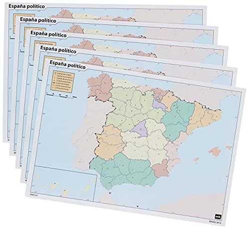 GRUPO ERIK EDITORES, S.L. - Pack mapas mudos es España 5+5 Grupo Erik blanco y celeste