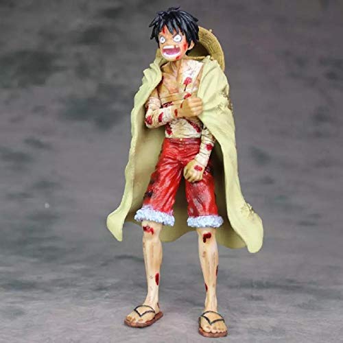 GSDGSD 20cm One Piece Monkey D. Luffy Anime Figura de acción Four Kings Cake Island Battle Damage PVC Colección Modelo Muñecas Juguete para Regalos