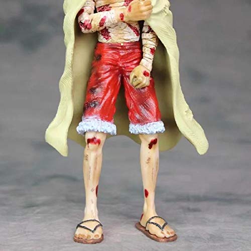 GSDGSD 20cm One Piece Monkey D. Luffy Anime Figura de acción Four Kings Cake Island Battle Damage PVC Colección Modelo Muñecas Juguete para Regalos