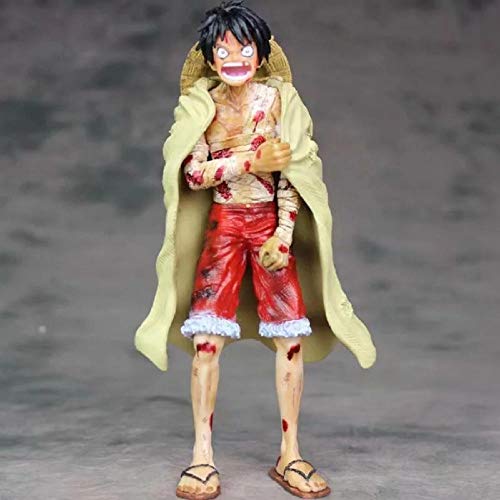 GSDGSD 20cm One Piece Monkey D. Luffy Anime Figura de acción Four Kings Cake Island Battle Damage PVC Colección Modelo Muñecas Juguete para Regalos