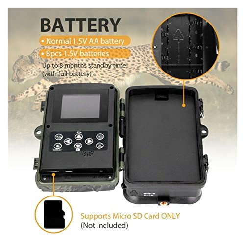 GUANGHEYUAN-J Cámara Oculta HC-810A 1080P 20MP HD Caza de Vida Silvestre Cámara Scouting Trail Cámara Wildview 3 Pir Motion Night Vision Camera Home Safe Game CAM para monitoreo de Vida Silvestre