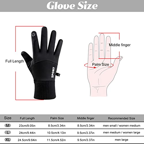 Guantes de Ciclismo de Invierno, Guantes Deporte Invierno para Hombres Mujer, Pantalla Táctil, Antideslizante, Impermeables, A Prueba de Viento, Ideal para Aire Libre Bicicleta, Senderismo, Viajes.