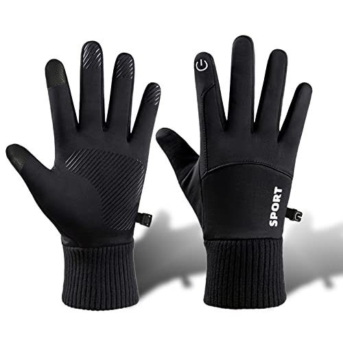Guantes de Ciclismo de Invierno, Guantes Deporte Invierno para Hombres Mujer, Pantalla Táctil, Antideslizante, Impermeables, A Prueba de Viento, Ideal para Aire Libre Bicicleta, Senderismo, Viajes.