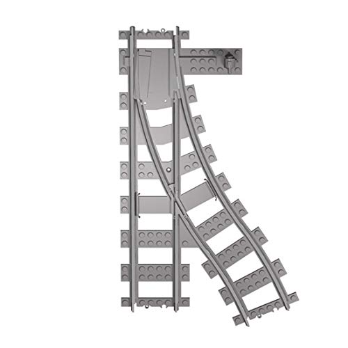 GUDAN Juego de raíles para ciudad Technik City, 5 piezas, guía hacia la derecha, blandas para ladrillos de construcción de ciudad, compatible con tren Lego City