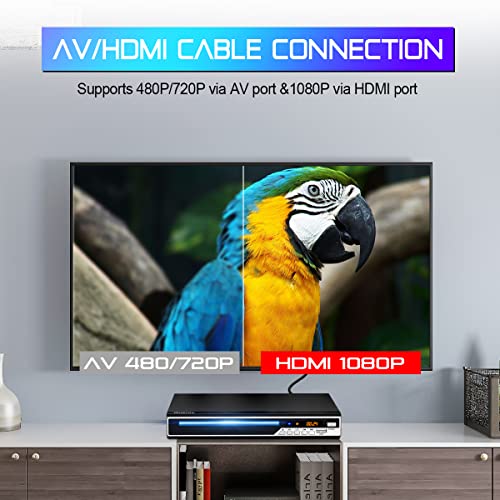 Gueray Reproductor DVD HDMI Compatible para Televisión Portátil Reproductor de DVD de Toda la región con resolución HD 1080P con USB Mic Puerto y Control Remoto (No es Compatible con BLU-Ray Disc)