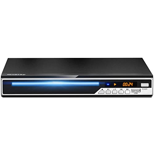 Gueray Reproductor DVD HDMI Compatible para Televisión Portátil Reproductor de DVD de Toda la región con resolución HD 1080P con USB Mic Puerto y Control Remoto (No es Compatible con BLU-Ray Disc)