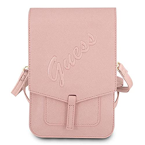 Guess GUWBRSAVSPI Saffiano Script - Funda para móvil, Color Rosa