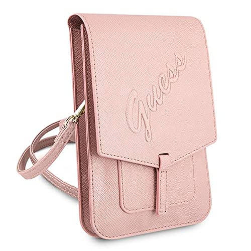 Guess GUWBRSAVSPI Saffiano Script - Funda para móvil, Color Rosa