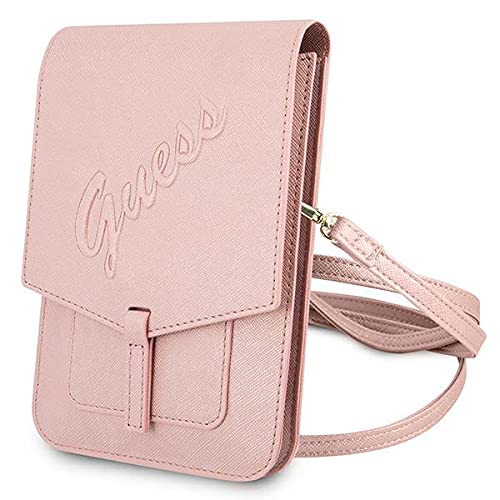 Guess GUWBRSAVSPI Saffiano Script - Funda para móvil, Color Rosa