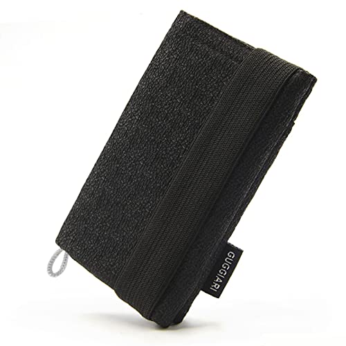 GUGGIARI® Tarjetero en Microfibra para Tarjetas de Crédito - Mini Cartera Anti RFID para Hombre - Billetera Ligera y Compacta -Billetes, Tarjetas, Llaves estarán Seguras en la Cartera Antirrobo(Sablé)