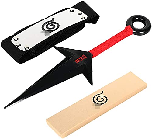 GUGUBU Naruto Shippuden Minato Namikaze Yondaime 4th Hokage Cosplay de plástico rojo Kunai Leaf Diadema Set
