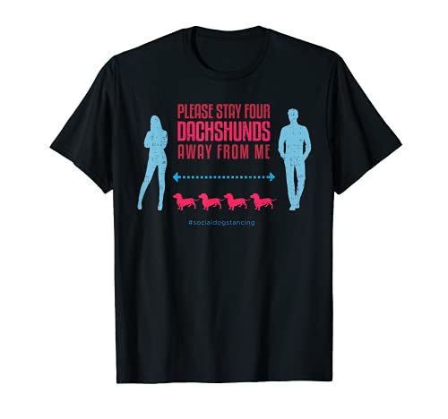 Guía de distanciamiento social de Dachshund Camiseta