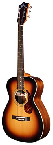 Guild Guitars M-240E Troubadour Guitarra Acústica, Vintage Sunburst, Archback Solid Top Concert, Colección Westerly