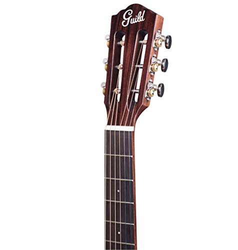 Guild Guitars P-240 12-Fret Parlor Memoir Guitarra acústica, natural, tapa sólida, colección Westerly