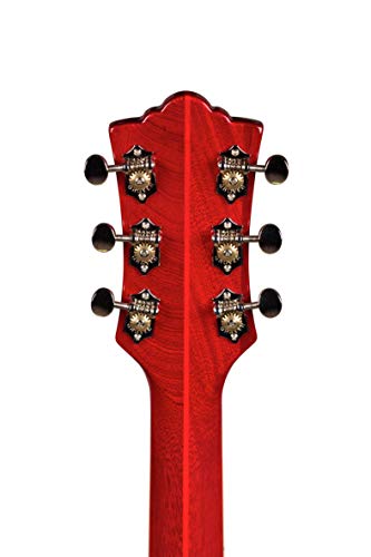Guild Starfire IV - Guitarra eléctrica semihueca con funda (negro), rojo cereza