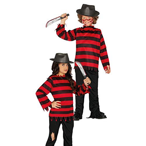 Guirca - Disfraz infantil de Nightmare Freddy Krueger 10/12 años, color negro y rojo, 87762