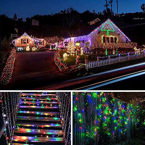 Guirnalda Luces Exterior Solar,2 Pack 120LED 12M Cadena de Luces Decorativas,IP65 Impermeable 8 Modos,Guirnaldas Luminosas para Interior,Balcón,Jardines Fiesta, Navidad(Vistoso)
