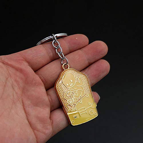 guodong Death Stranding Llavero Collares Juego bebé Logo Llavero Colgante Collar Cadena Metal Llavero llaveros Regalo joyería para Hombres