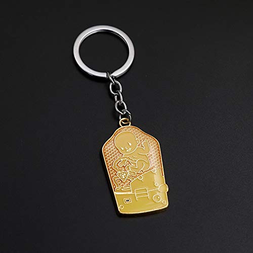 guodong Death Stranding Llavero Collares Juego bebé Logo Llavero Colgante Collar Cadena Metal Llavero llaveros Regalo joyería para Hombres
