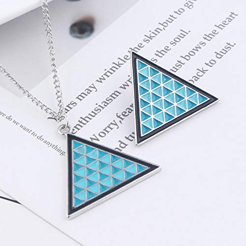 guodong Juego Detroit: Become Human Blue Triangle Colgante Collar Geométrico Multi-Energy Logo Cadena Joyería Accesorio Regalo
