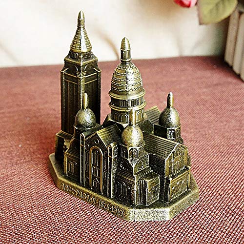 GuoYo Decoraciones caseras Decorativas, artesanías de Metal, Modelos de Iglesias, monumentos turísticos, Series de Modelos de construcción de 11 cm × 7 cm × 12 cm.