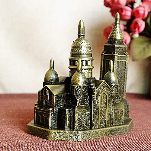 GuoYo Decoraciones caseras Decorativas, artesanías de Metal, Modelos de Iglesias, monumentos turísticos, Series de Modelos de construcción de 11 cm × 7 cm × 12 cm.