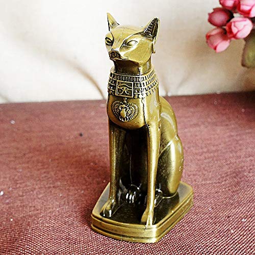GuoYo Decoraciones caseras Decorativas, Complejo de galvanoplastia Adornos para Gatos egipcios Que te encantan los Regalos de Oficina, monumentos de Viaje, Series de Edificios Modelo