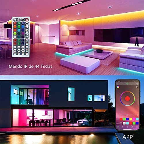 GUSODOR Luces Led 20m Tira Led RGB con Controladas por APP Luces Led Habitacion, Tiras LED Adhesivas Leds Habitacion con 16 Milliones de Colores, Sincronización Musical, Modo de Temporización