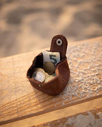 Gusti Monedero Cuero Linus Monedero portamonedas pequeño marrón Oscuro