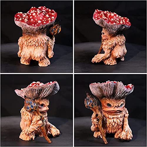 Hada Mushroom Monster Shaman Wizard Troll, Divertido Cuento De Hadas Mushroom Wizard Garden Guardian Estatua Para Decoraciones Al Aire Libre