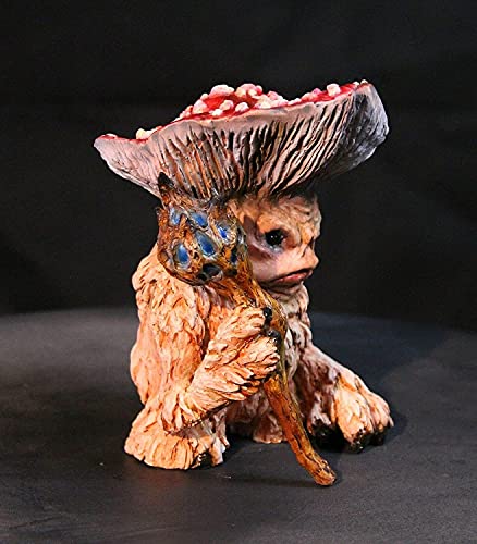 Hada Mushroom Monster Shaman Wizard Troll, Divertido Cuento De Hadas Mushroom Wizard Garden Guardian Estatua Para Decoraciones Al Aire Libre