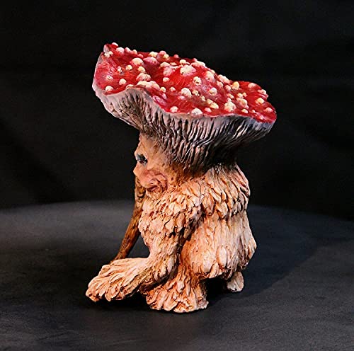 Hada Mushroom Monster Shaman Wizard Troll, Divertido Cuento De Hadas Mushroom Wizard Garden Guardian Estatua Para Decoraciones Al Aire Libre