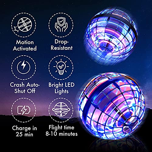 HAJIMARI Nova Flying Orb Ball – Bola flotante Boomerang viene de vuelta a ti | Juguetes de bola voladora para todas las edades | Bola de Orbe Espacial Volador con luces LED