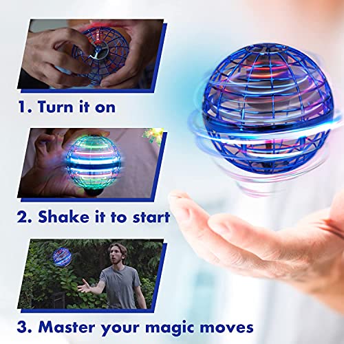HAJIMARI Nova Flying Orb Ball – Bola flotante Boomerang viene de vuelta a ti | Juguetes de bola voladora para todas las edades | Bola de Orbe Espacial Volador con luces LED